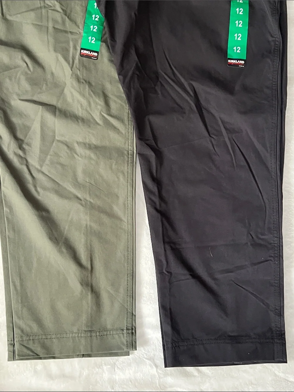 Kirkland Signature Chinos in Olive & Black size 12